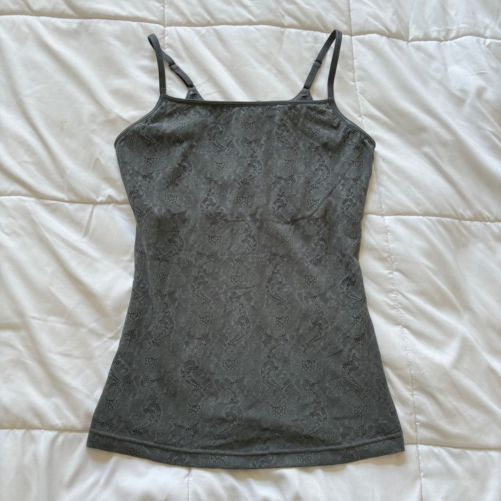 Flexees Maidenform Gray Lace Shapewear Camisole Firm Control Tank Top 2XL